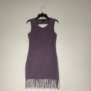 Rock & Republic Tight Tshirt Dress Purple Fringe M